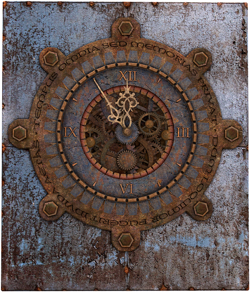 Clock Old Clock Steampunk Metal Png Image Antique