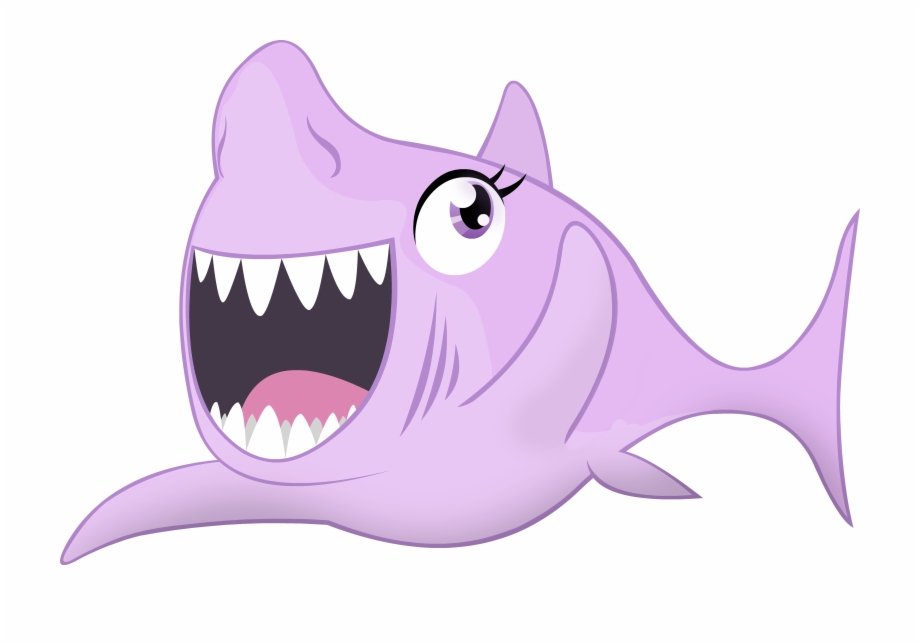 Open Shark Mouth Clipart Clipground Cartoon Pink Shark