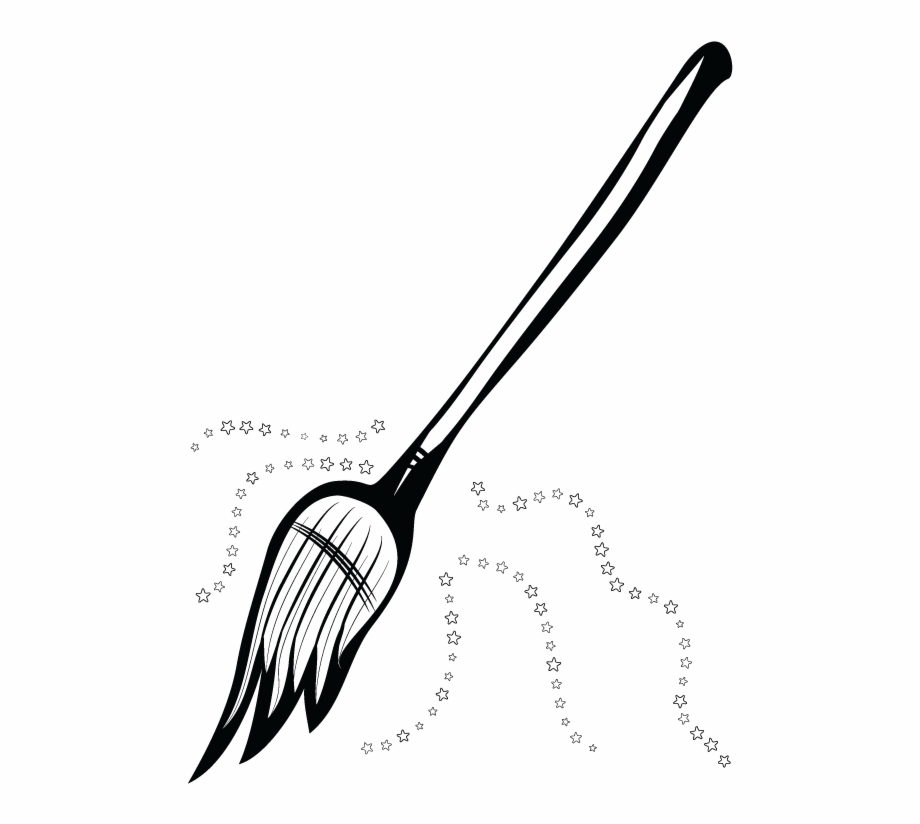 black and white transparent background broom clipart
