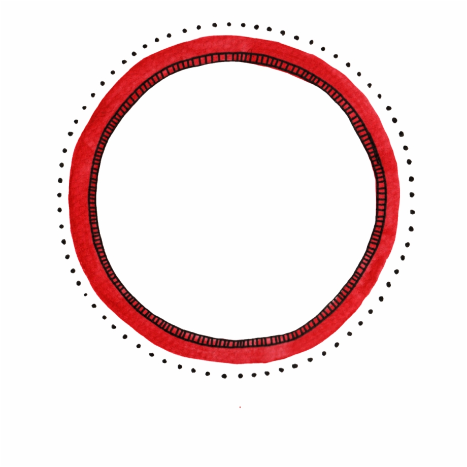 Hand Painted Red Circle Wave Point Decoration Vector
