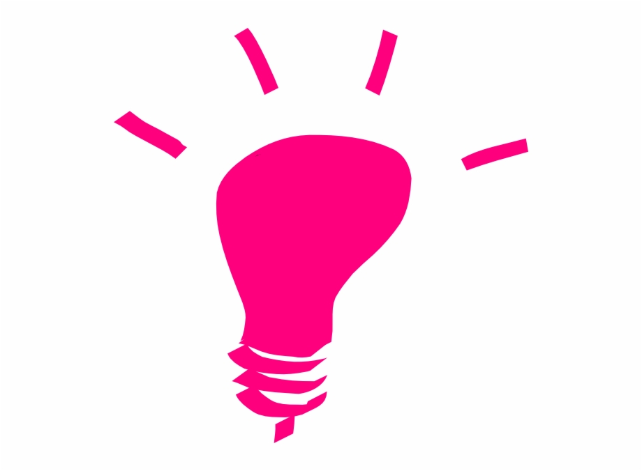 Pink Light Bulb Cartoon