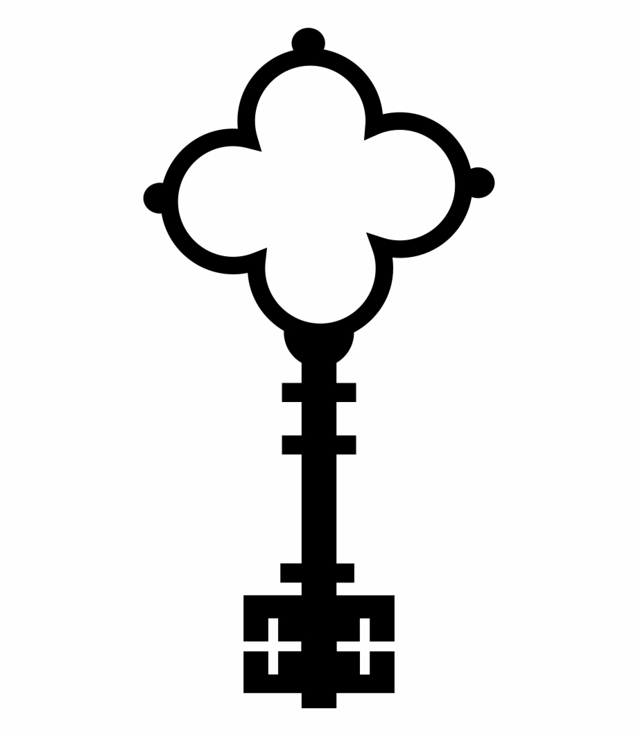 Flower Shaped Key With Crosses Of Vintage Elegant