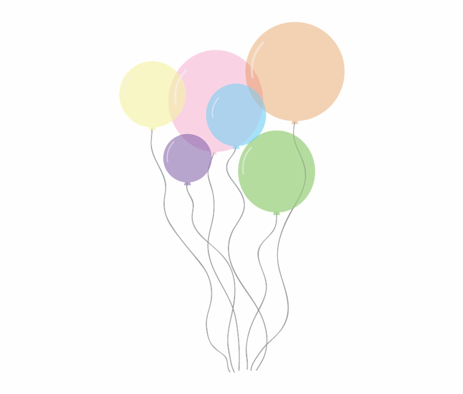 Pastels Colors Balloons Cake Happybirthday Happyday Transparent Background