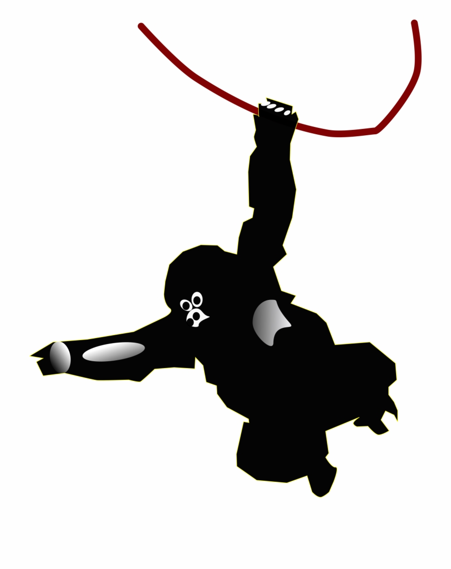 Swinging Monkey Silhouette At Getdrawings Berggorilla Clipart