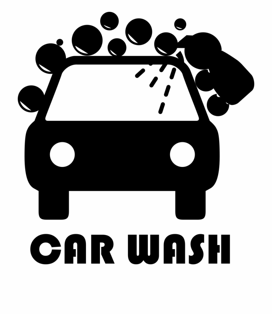 washing car clip art black and white