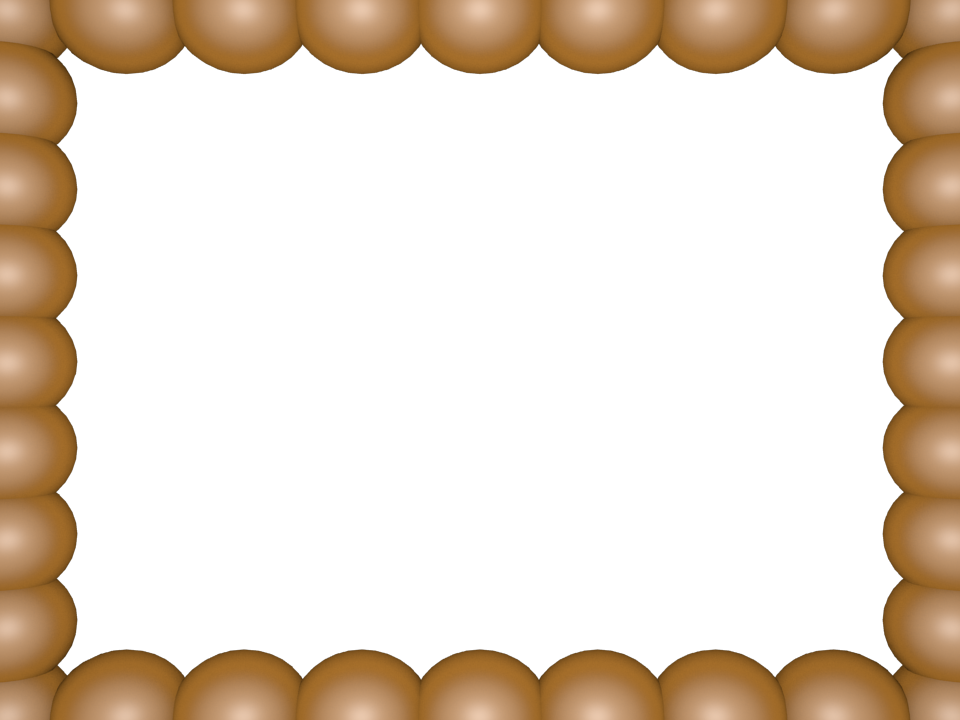 Gold Bubbly Pearls Rectangular Powerpoint Border Transparent Colorful