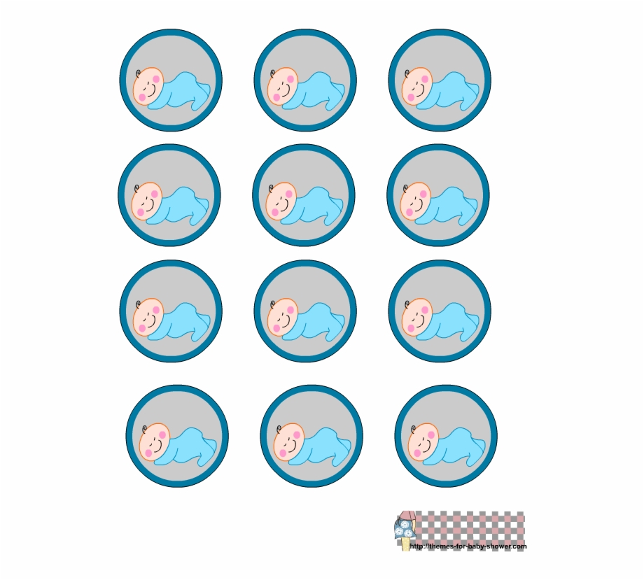 Cute Round Labels For Boy Baby Shower Baby