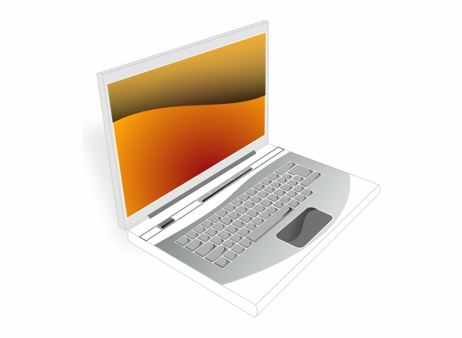 Laptop White Orange Image Laptop Cartoon Picture Png - Clip Art Library