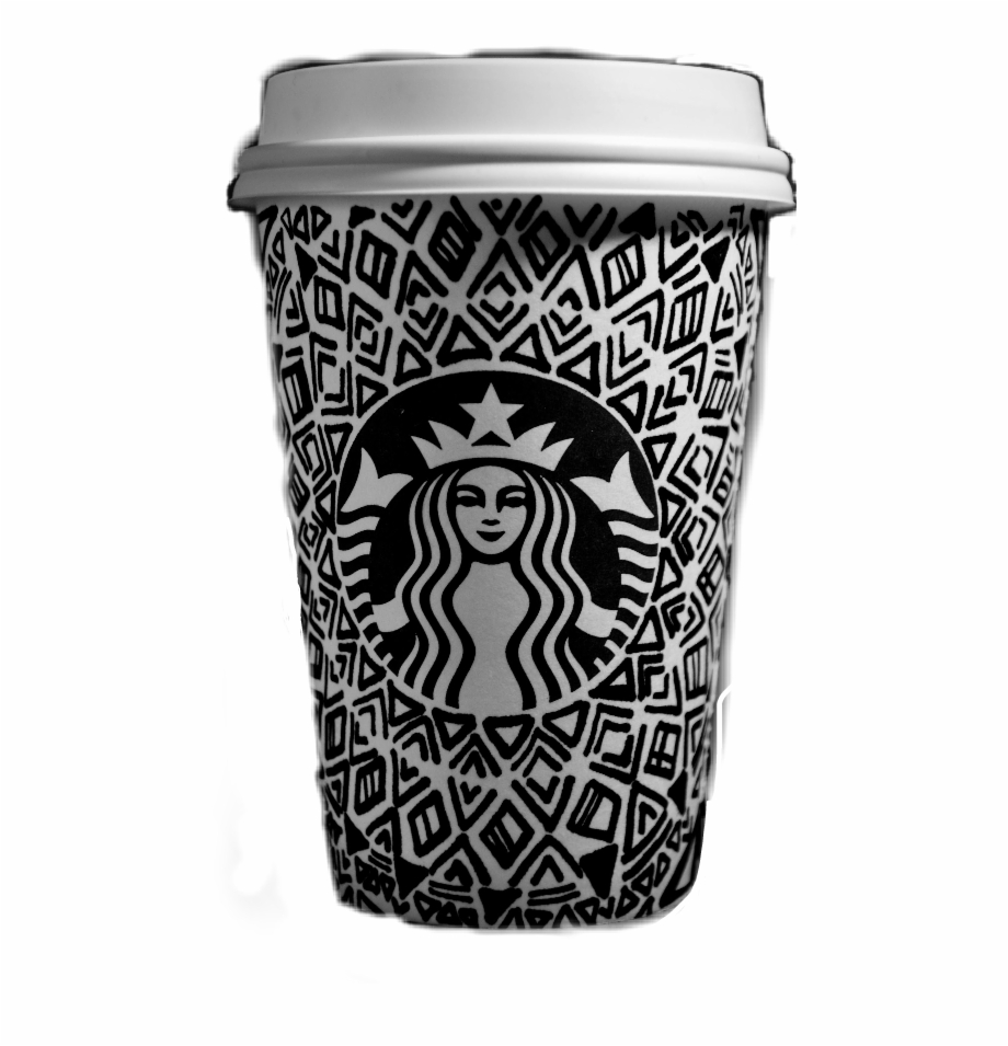 Starbucks Coffee Black White Doodle Black White Blinged
