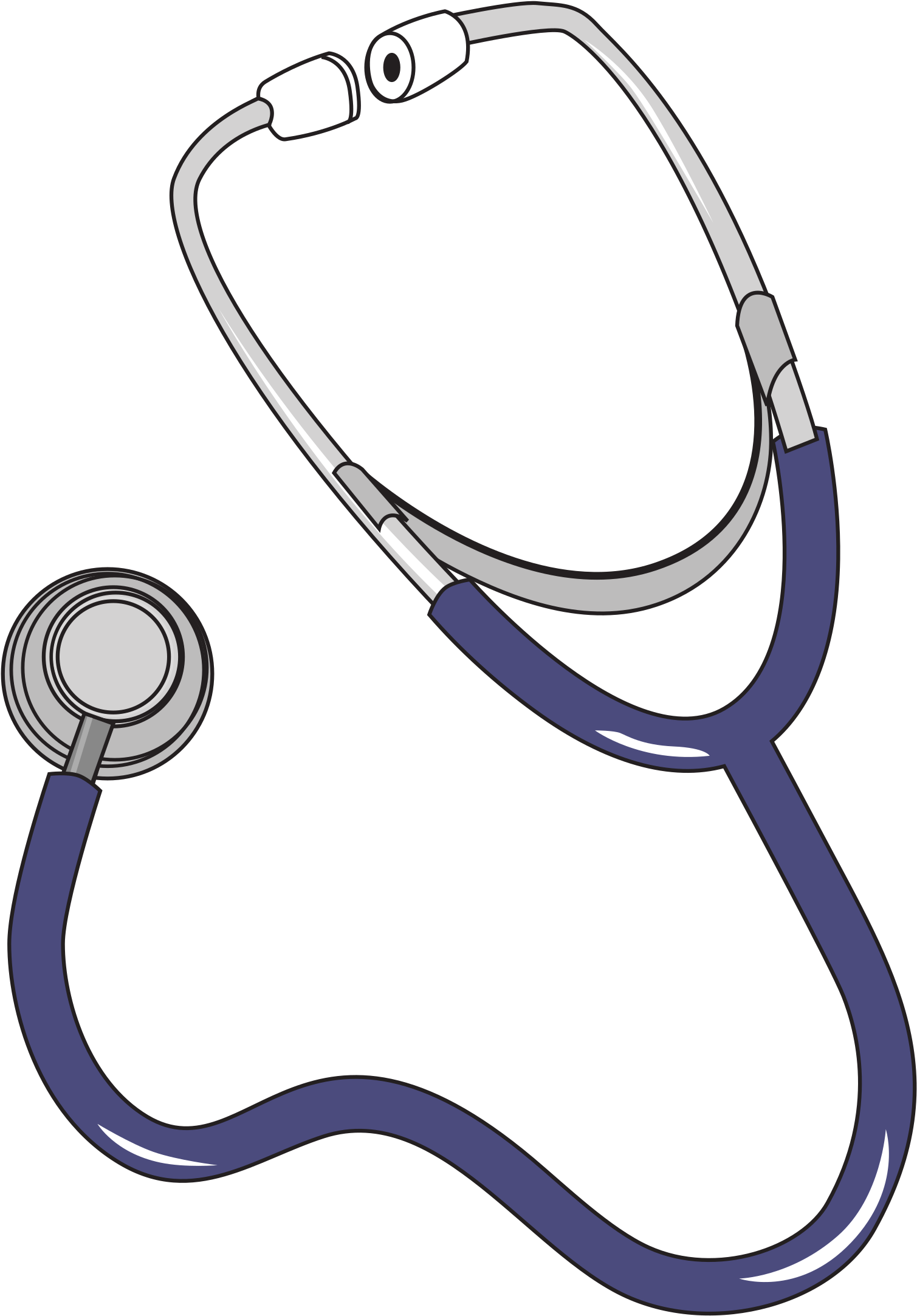 With Heart Black And Stethoscope Clip Art - Clip Art Library