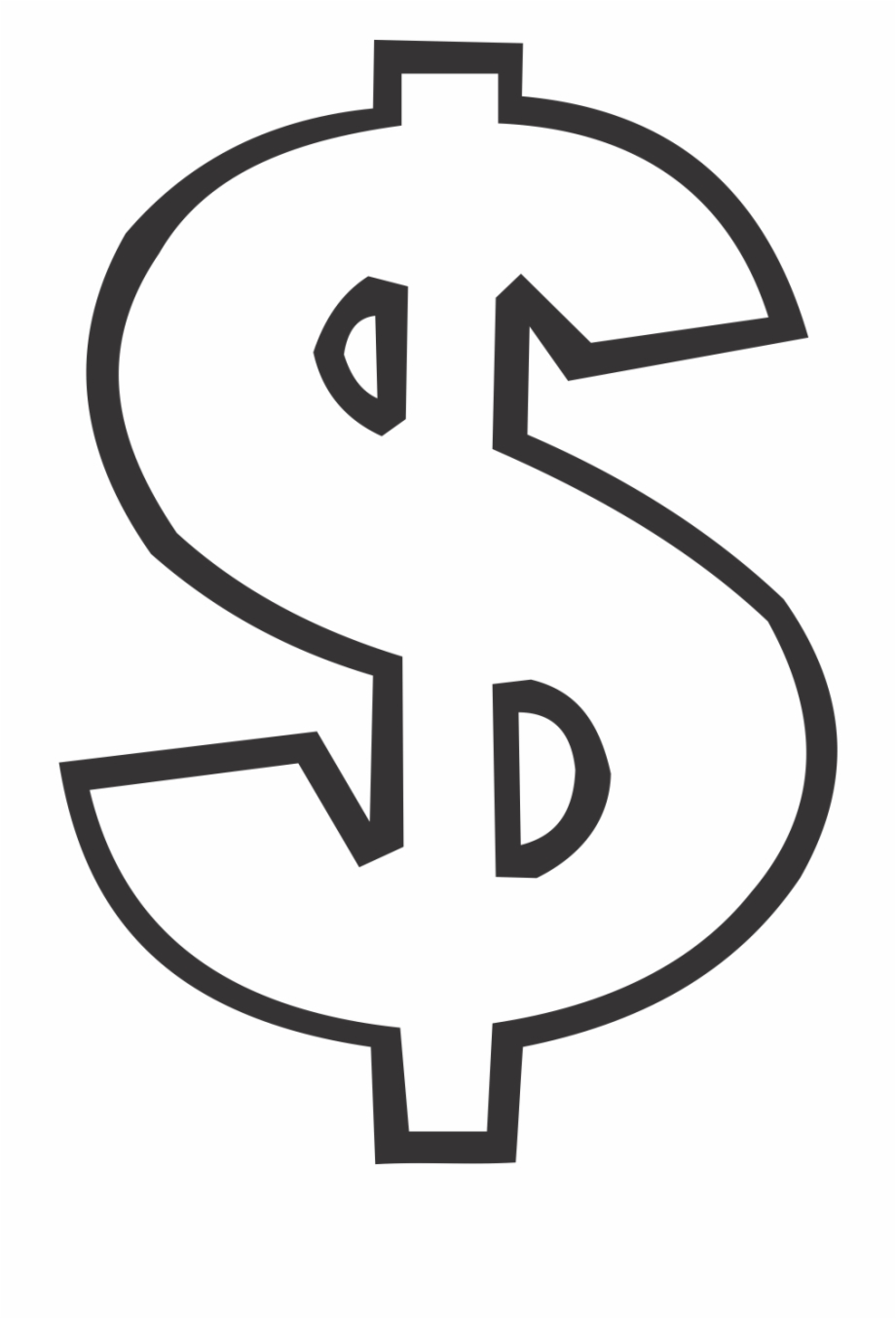 dollar signs clip art black and white