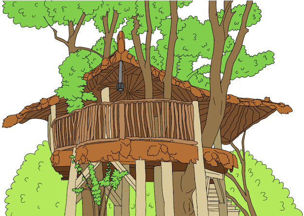 Piggledy Tree House Cartoon Tree House In A
