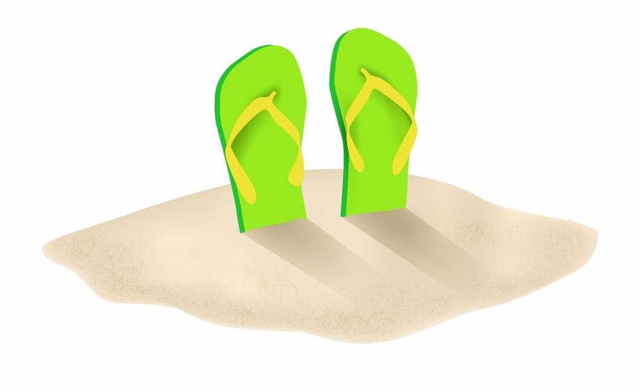 Flip Flops In Sand Clipart