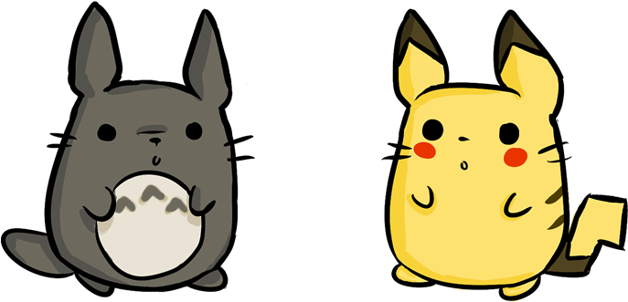Totoro Meet Pikachu 