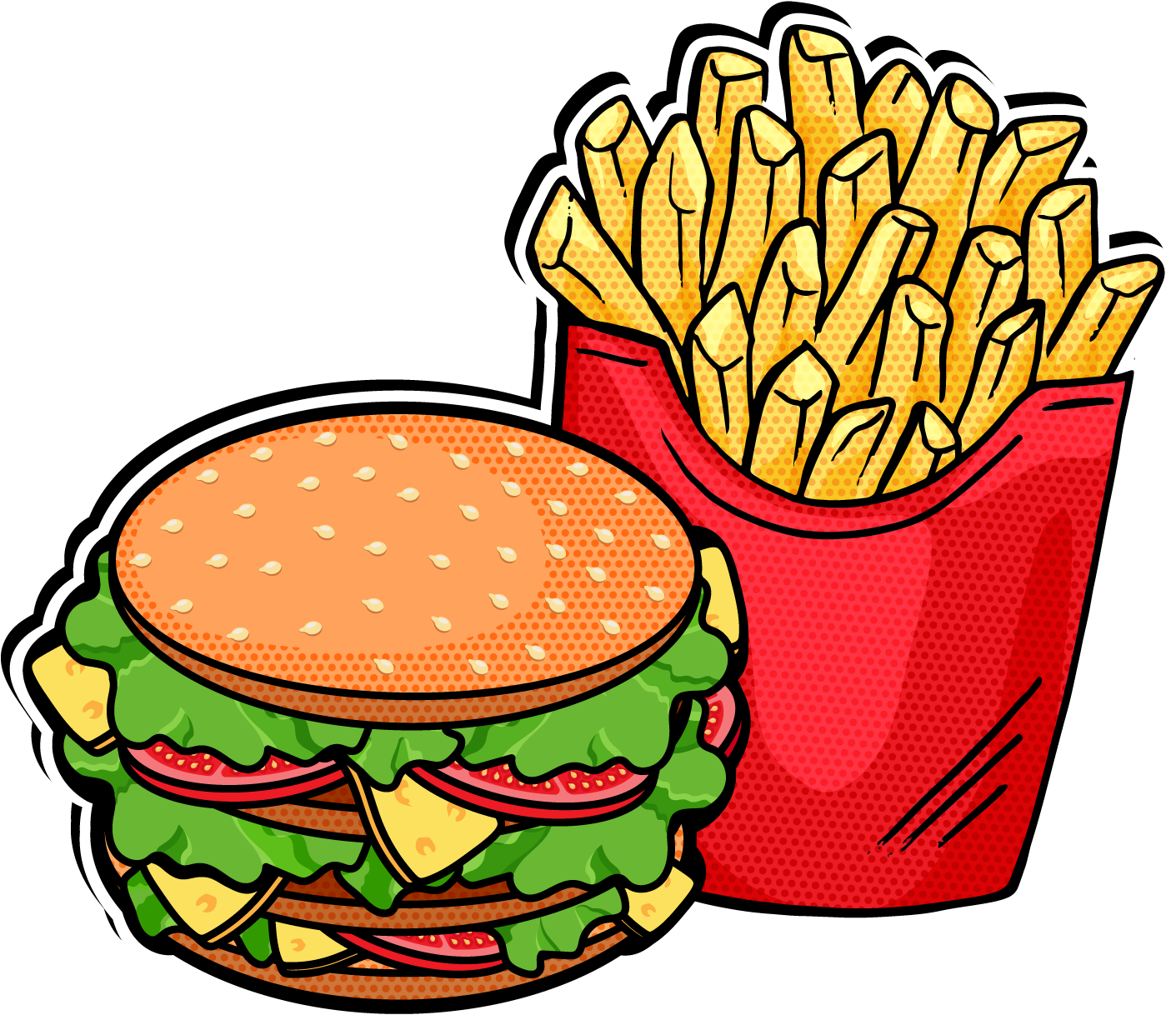 Pop Clipart Fast Food Hamburger And Fries Clipart
