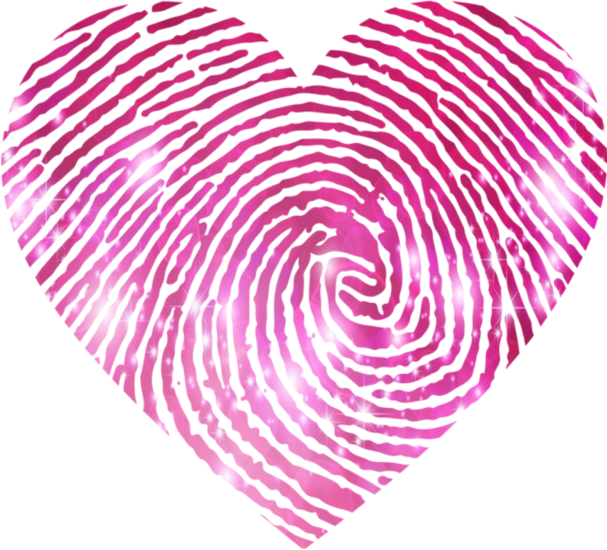 Heart Corazon Fingerprint Huella Digital Pink Finger Print