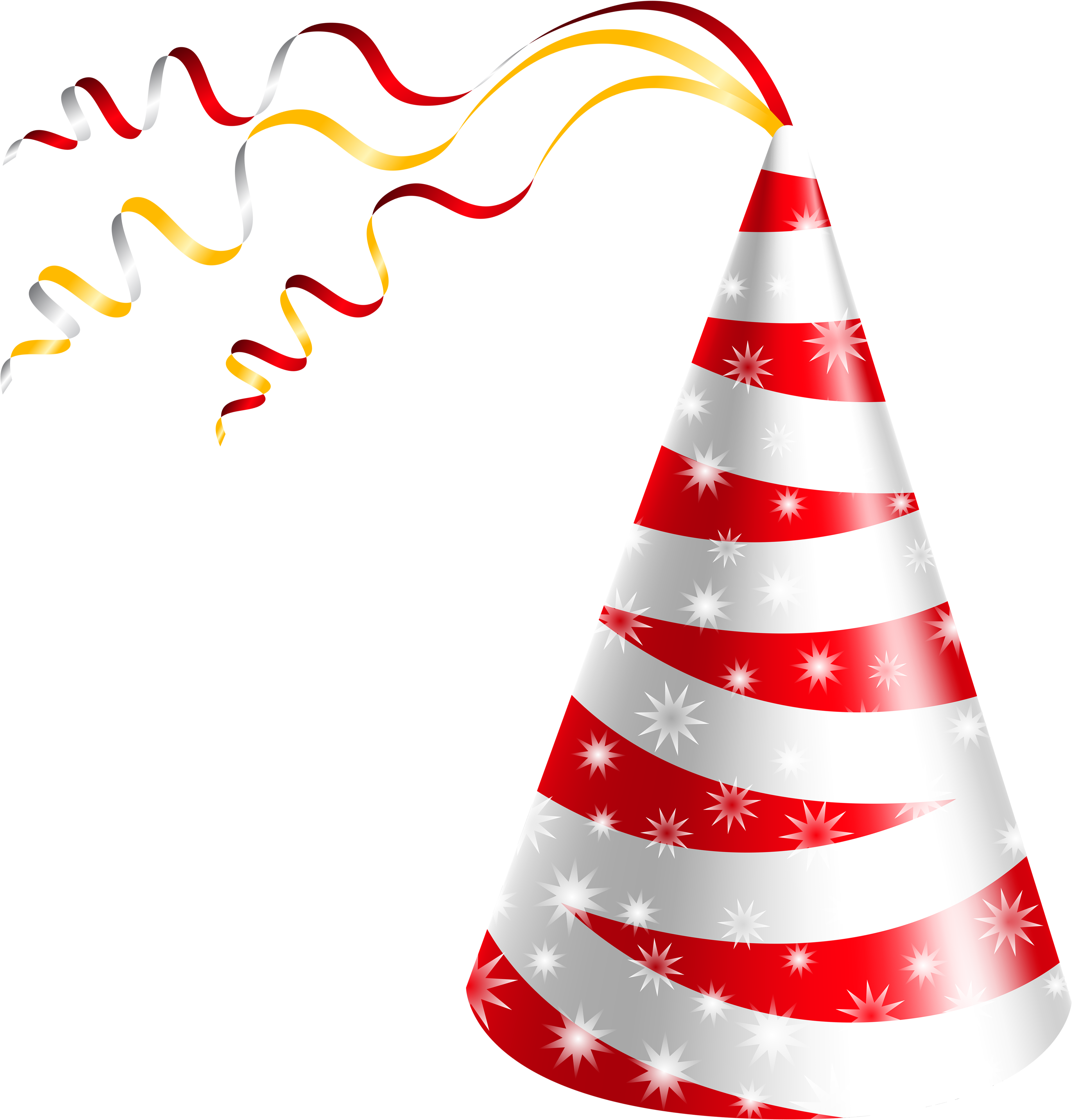Birthday Hat White And Red Party Hat Clipart