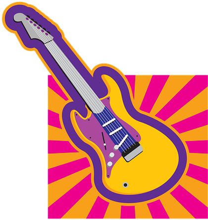 purple guitar clip art