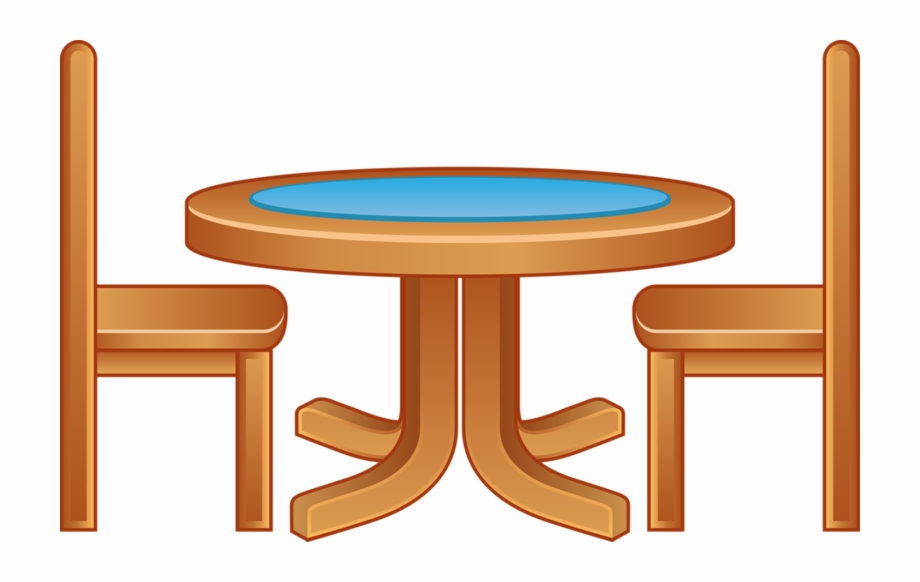 Furniture Cartoon Wooden Tables And Chairs Table And
