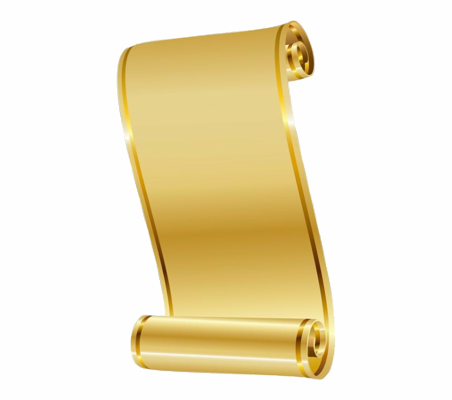 Gold Scroll Paper Png