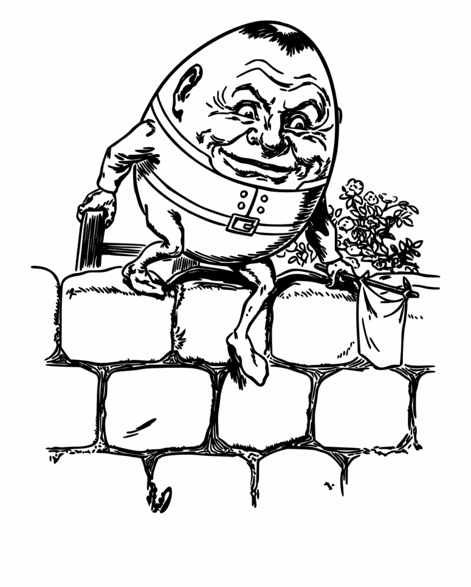 Humpty Dumpty Black And White Clipart