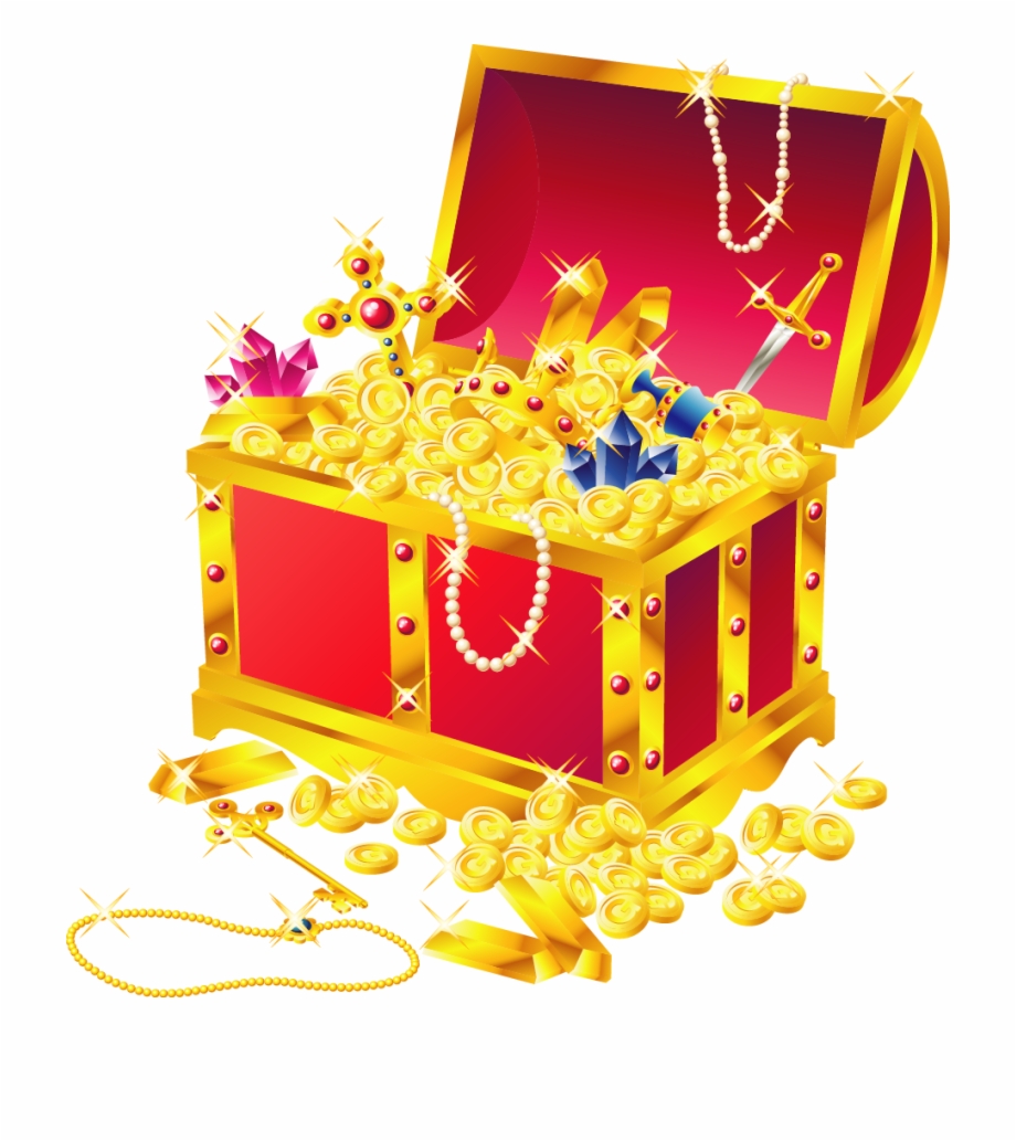 Treasure Chest Of Gold Coins Vector Illustration 943
