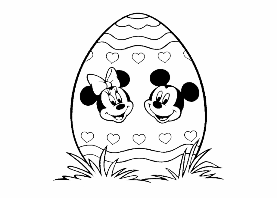 Mickey Mouse Face Coloring Pages Printable Easter Egg