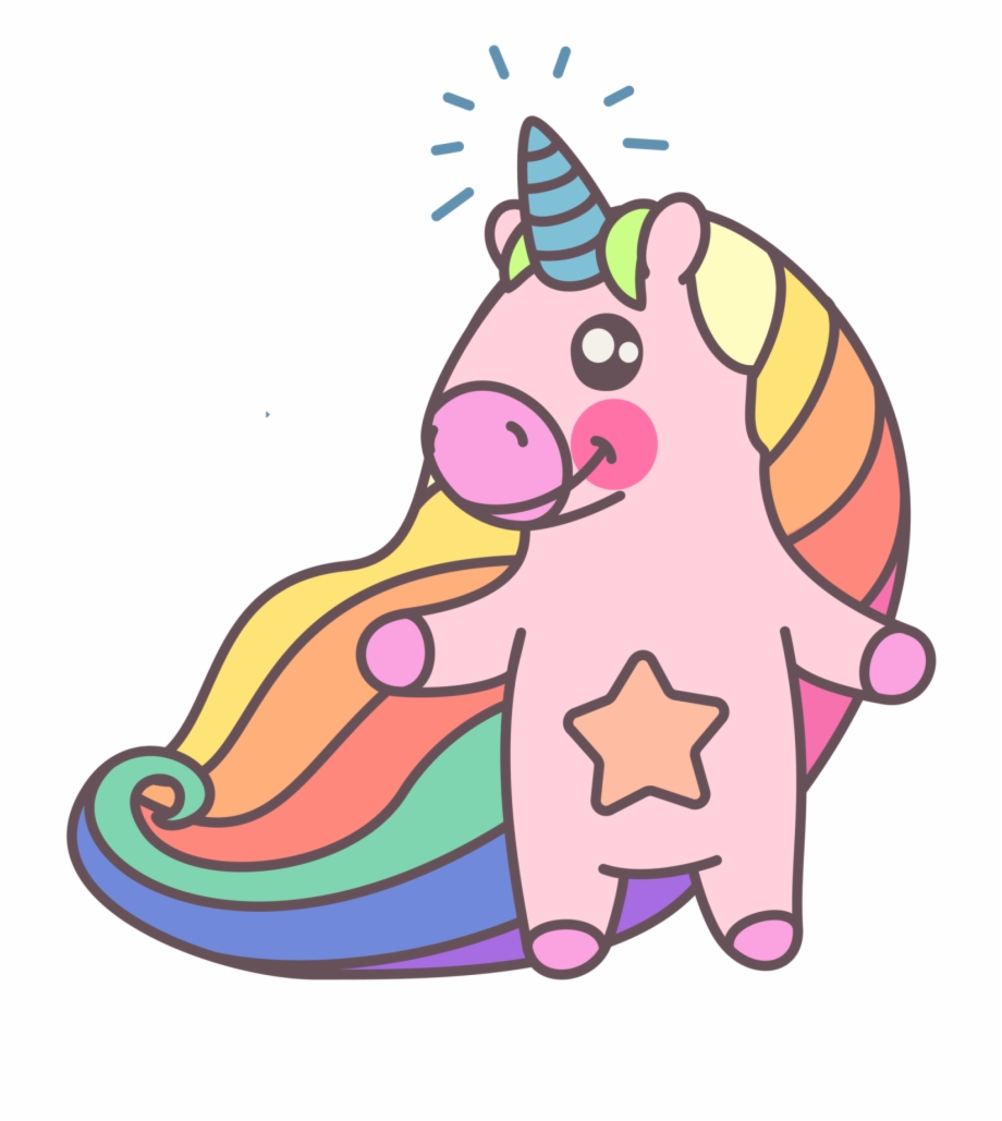 Cute rainbow unicorn in standing position Vector Image
