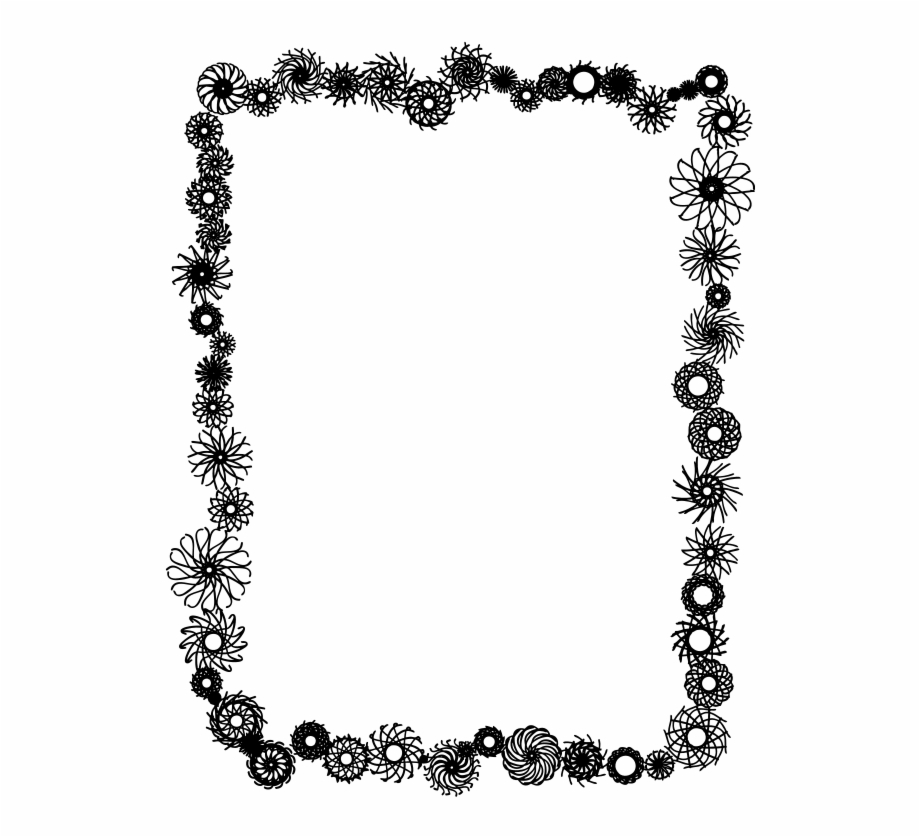 Black And White Flower Border Clipart Clipart Library