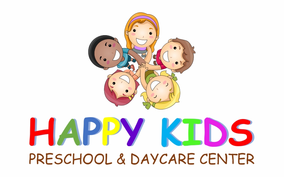 Happy Kids Preschool Daycare Center Cartoon
