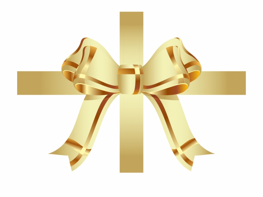 13 Gold Bow clipart, Christmas Ribbon Gift, Ribbon, Golden bow - FilterGrade