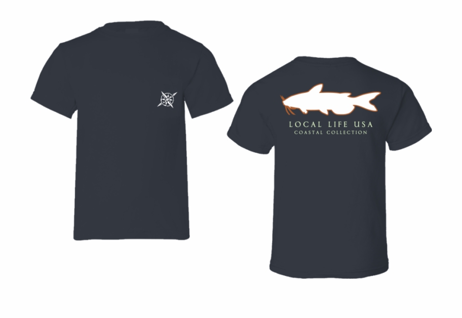 Catfish Outline Short Sleeve Tee T Shirt