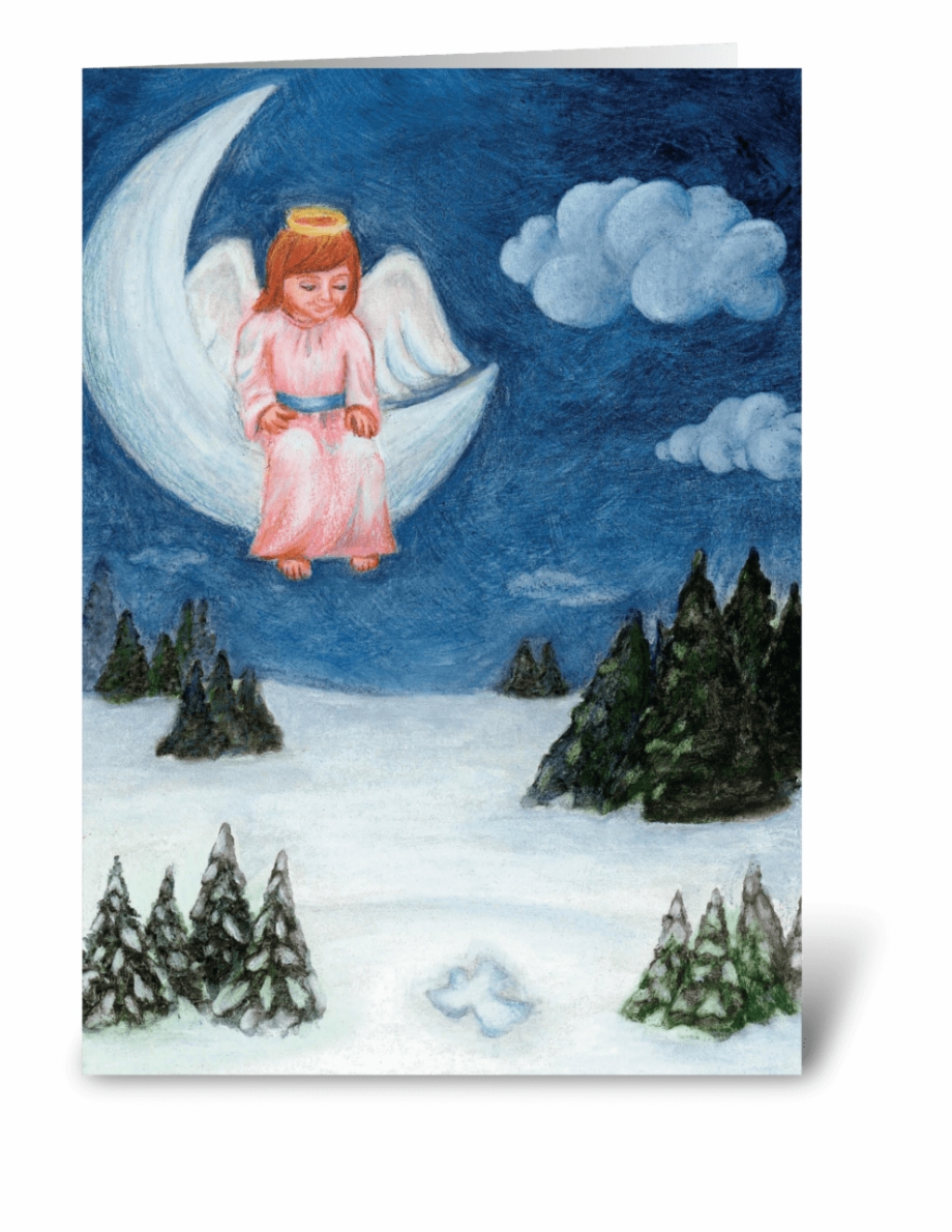 Рисунки ангелов зимой