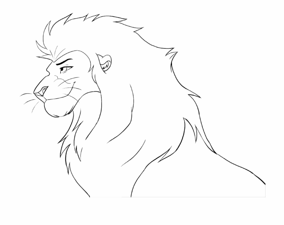Drawn Lion Male Lion Lion Head Coloring Page