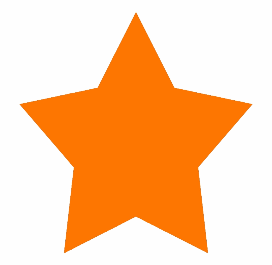 Orange 5 Pointed Star Shape Estrella Naranja En