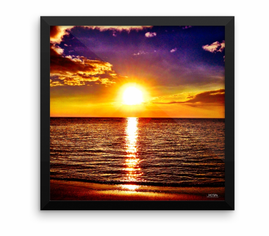 Kohala Coast Sunset At Beach 69S Framed Photo