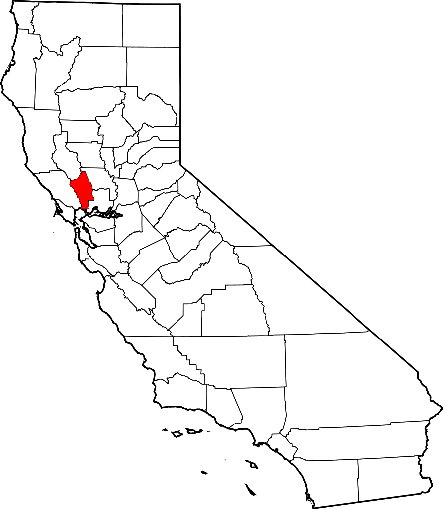 Map Of California Highlighting Napa County San Francisco