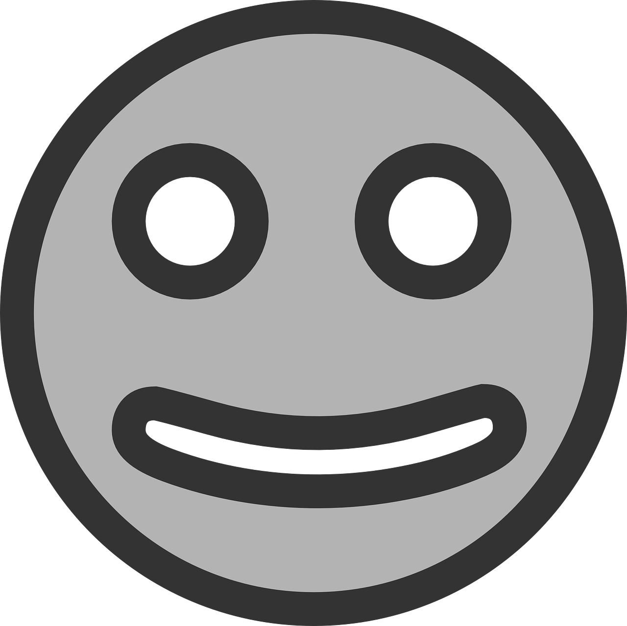 Transparent Grey Smiley Face