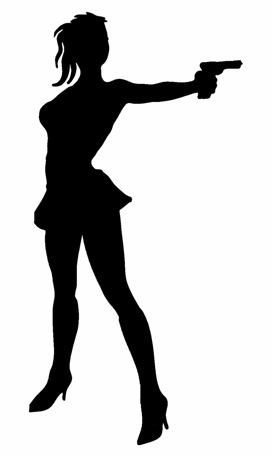 Woman Silhouette Pistol Sexy Girl Silhouette With Gun