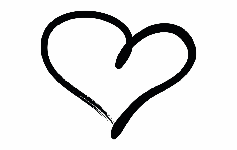 Hand Drawn Heart Black Drawn Heart Transparent