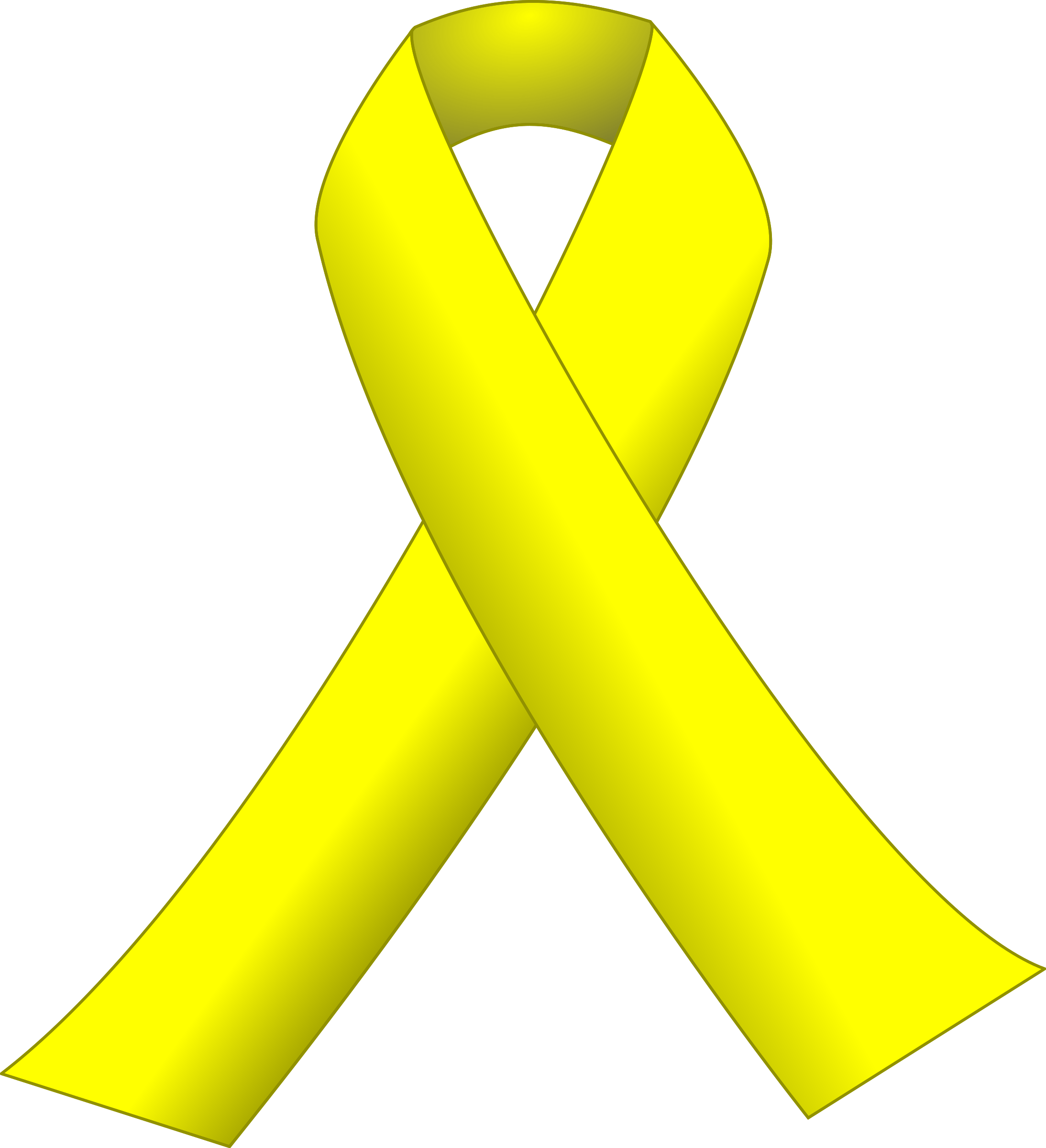 Yellow Cancer Ribbon Black Background