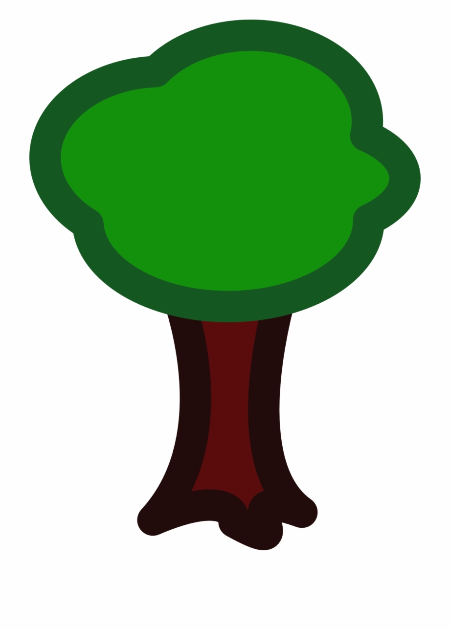 Drawing Of Green Apple Tree Cartoon Forest No