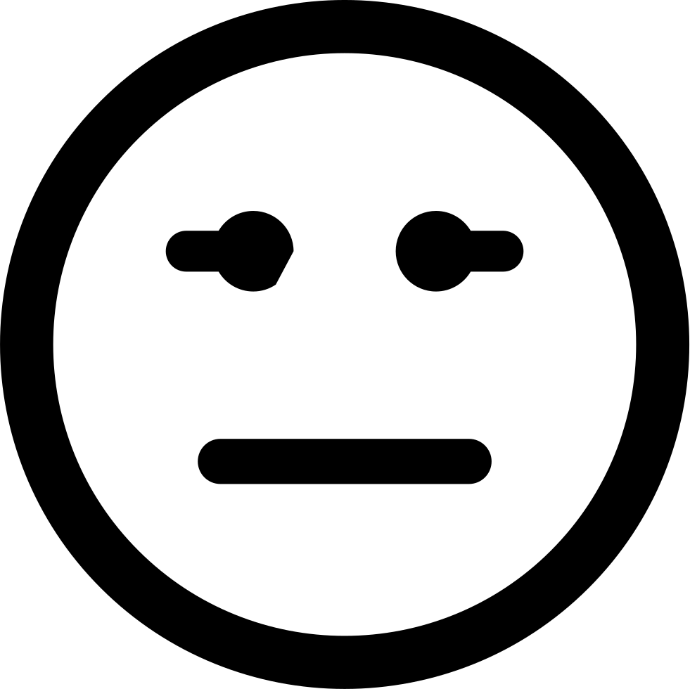 straight face clipart black and white