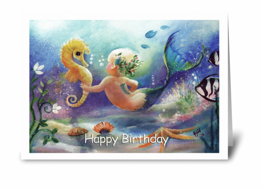 Baby Mermaid Happy Birthday Baby Mermaid Paintings