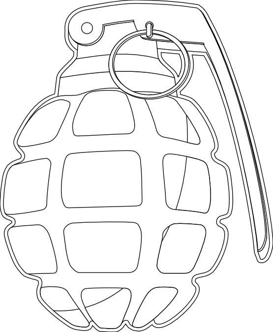 Tzunghaor Grenade Normal Black White Clipartist Grenade Clipart