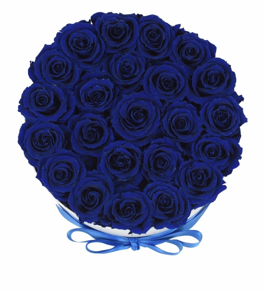 Royal Blue Roses In A Box Circle