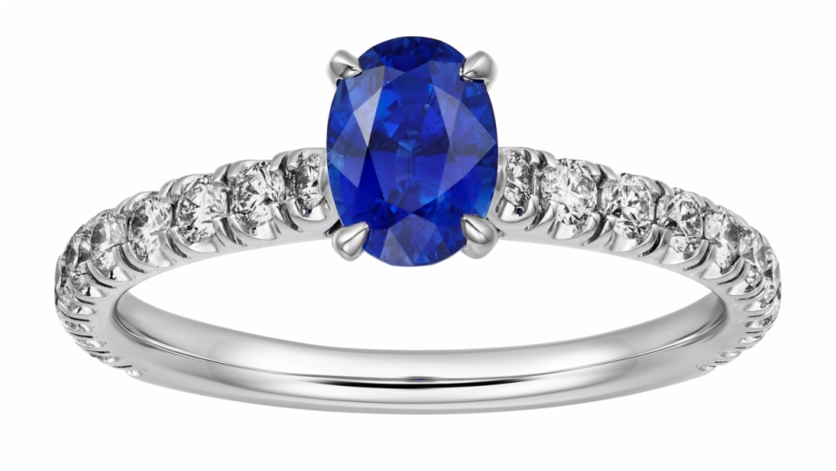1895 Solitaire Ringplatinum Sapphire Diamonds Sapphire