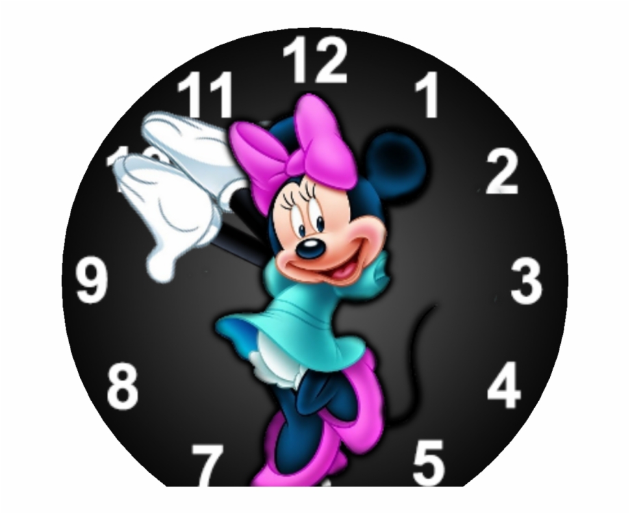 Minnie Face Png Round Clock In Colour