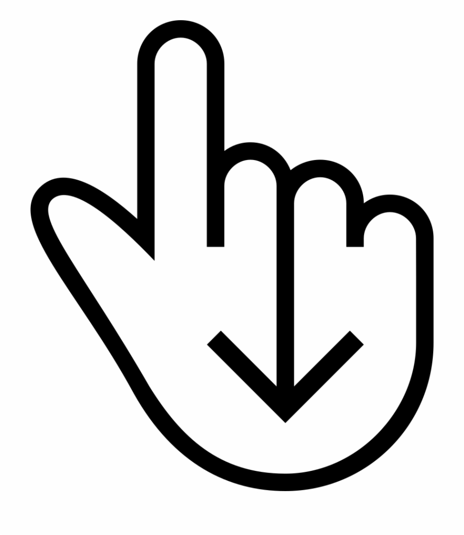 One Finger Swipe Down Gesture Of Hand Outline