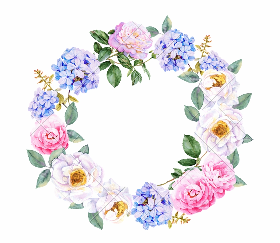 watercolor floral wreath png
